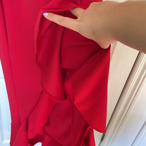 Fashion Nova Red Spaghetti Strap Prom Dress - Picture 3 of 5